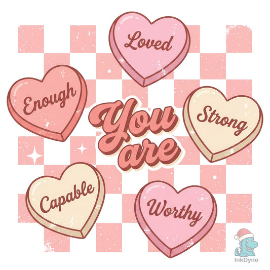 Valentine Design with Vintage Checkerd - DTF Transfer