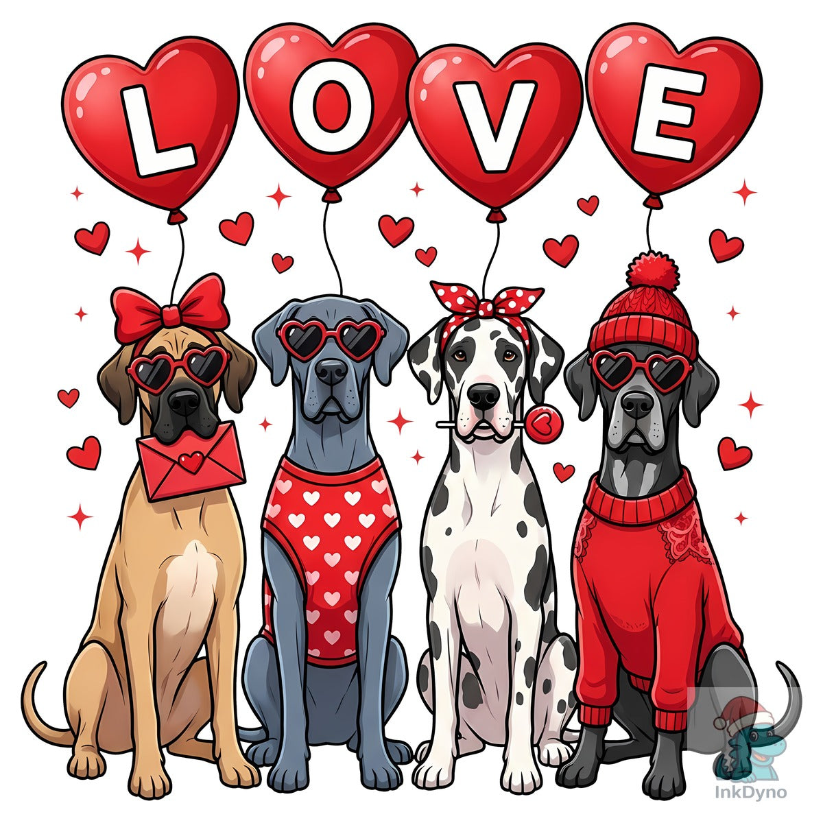 Cute Valentine Great Dane Dogs