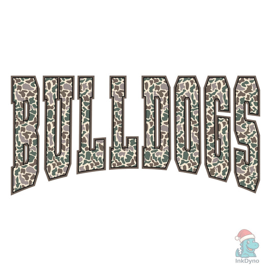 Camouflage School Mascot Camo Bulldogs - DTF Transfer