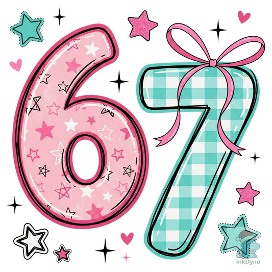 Pastel Pink Teal 67 Valentine Design - DTF Transfer