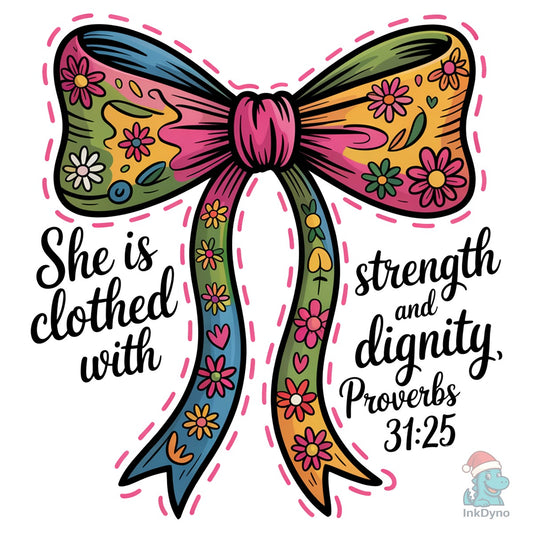 She is Clothed with Strength Bow - DTF Transfer