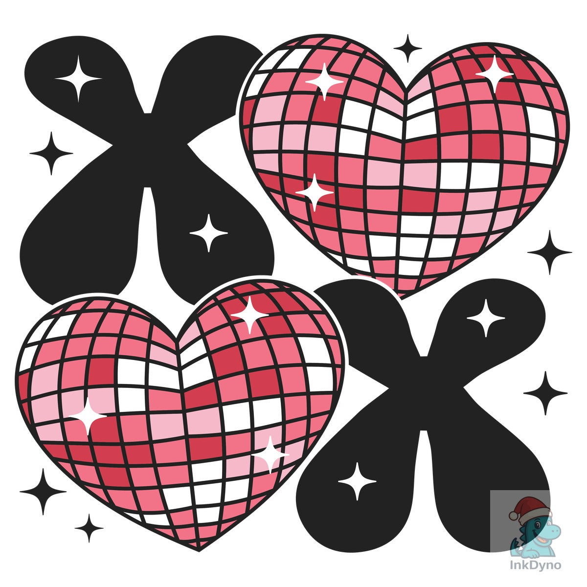 Disco Heart Bow Valentine