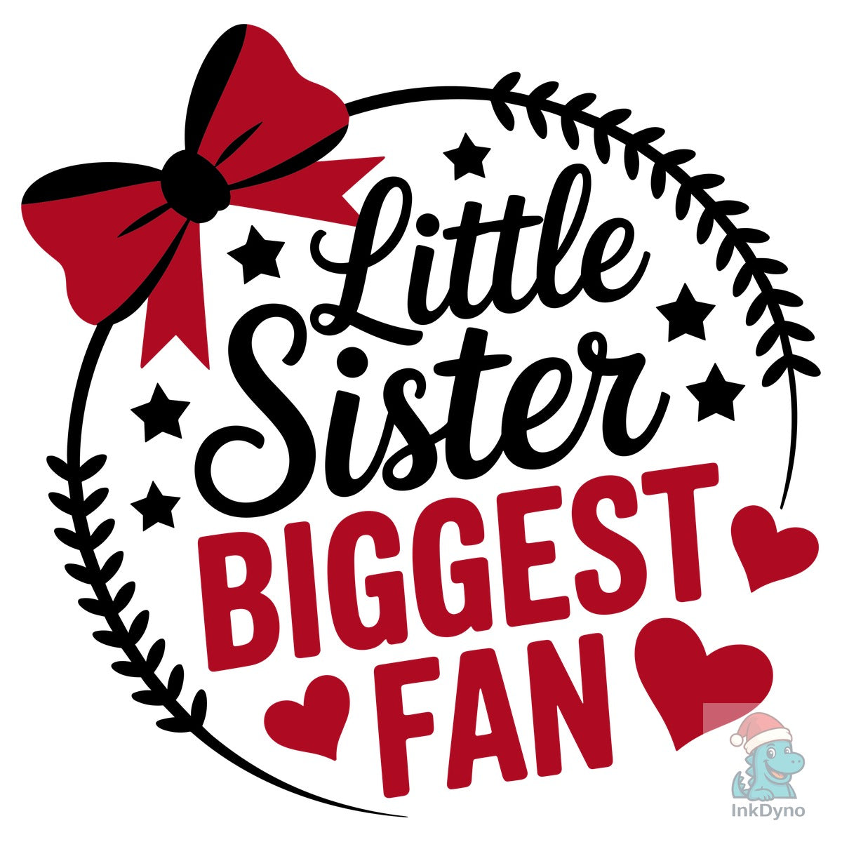 Little Sister Biggest Fan Baseball Bow