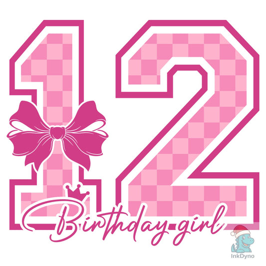 Birthday Girl 12th Birthday Shirt - DTF Transfer