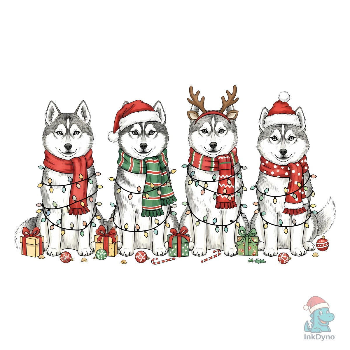 Christmas Husky