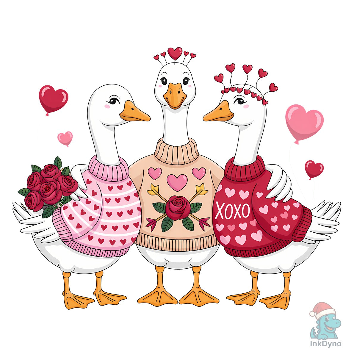 Funny Valentine Goose Tee Valentine