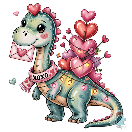 Valentine Dinosaur Valentine - DTF Transfer