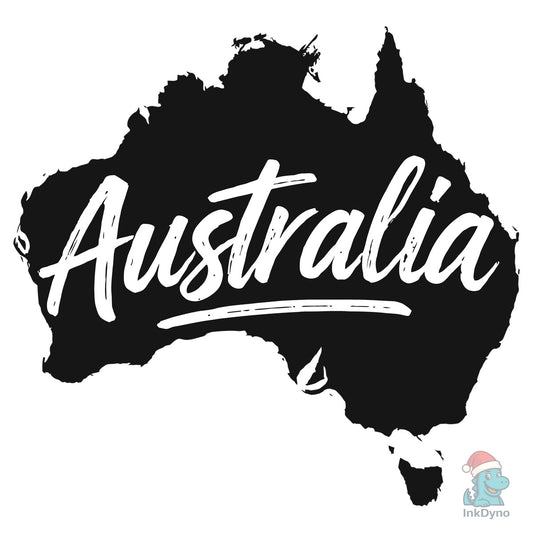 Australia Script Map Silhouette Design - DTF Transfer