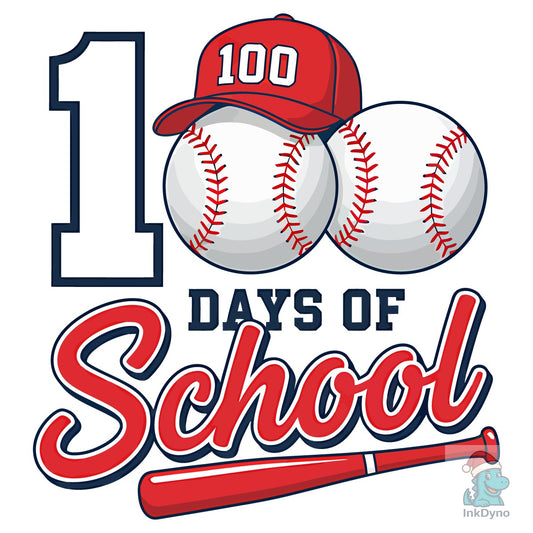 Baseball 100 Days School Design - DTF Transfer