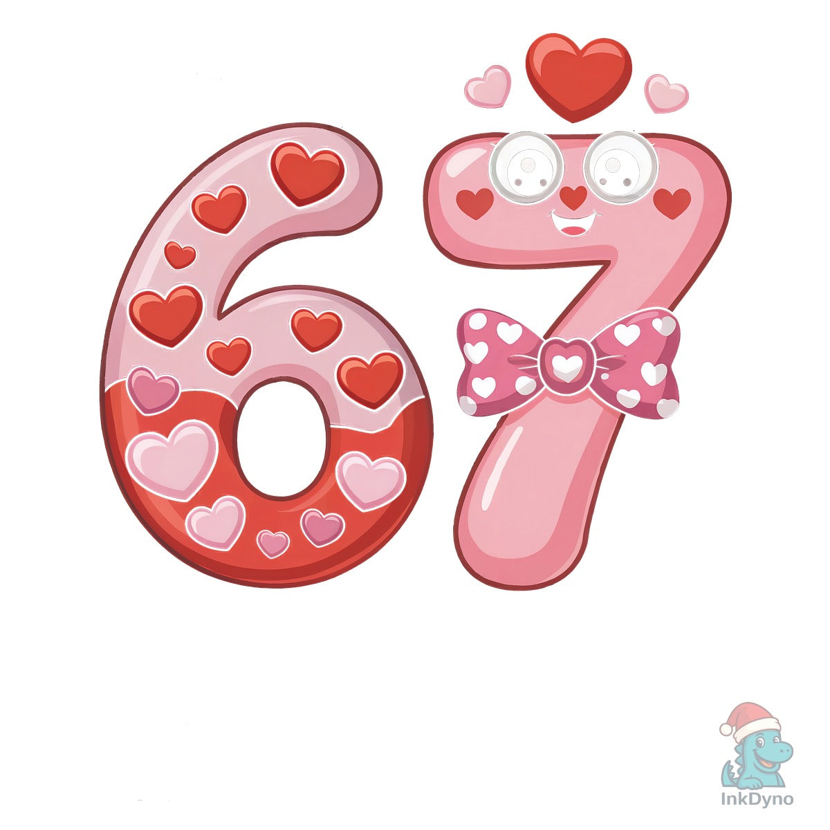 67 Valentine Cute Number 6 7