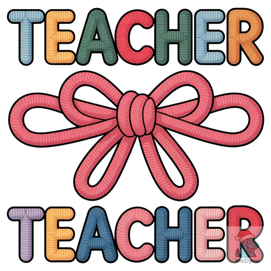 Chunky Yarn Teacher Faux Teacher - DTF Transfer