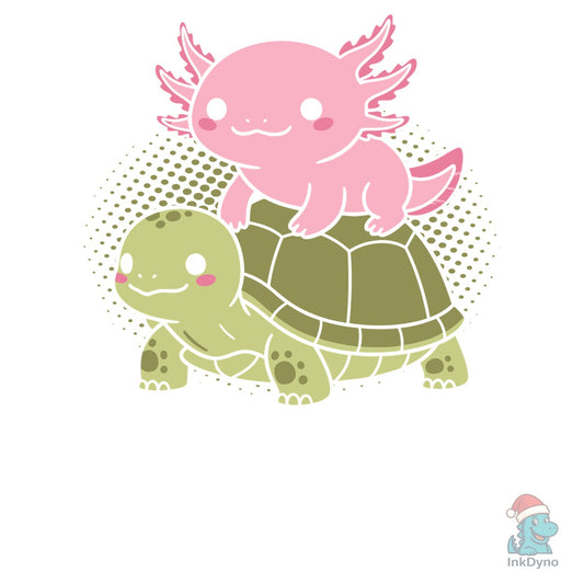 Cute Axolotl & Turtle Duo T-Shirt - DTF Transfer