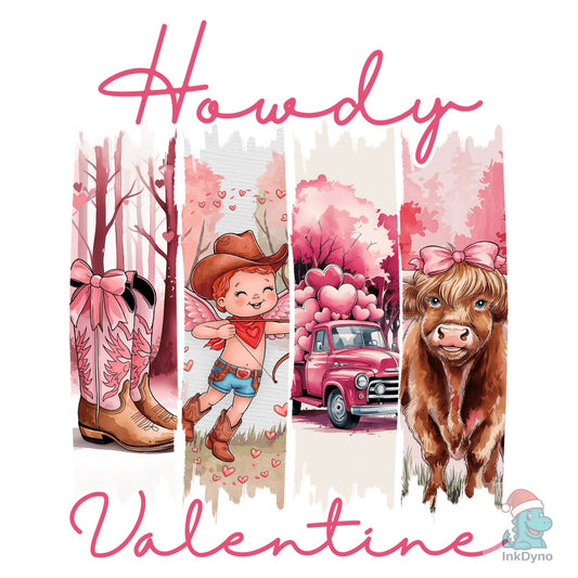 Howdy Valentine Western Pink Truck - DTF Transfer