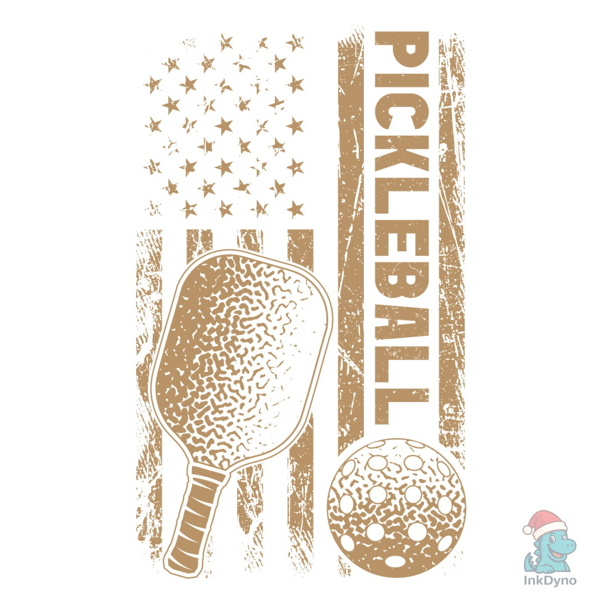 Pickleball Us Flag T Shirt Design