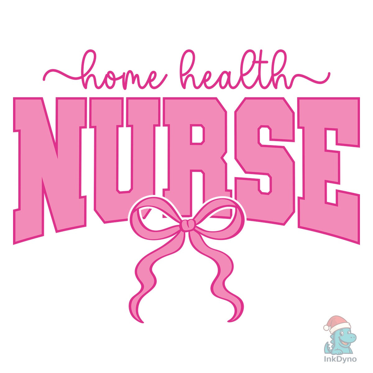 Home Health Nurse Coquette Pink Bow