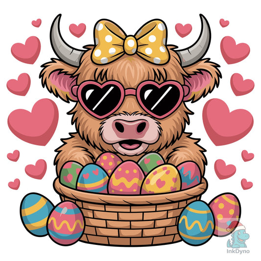 Easter Day Highland Cow Sublimation - DTF Transfer