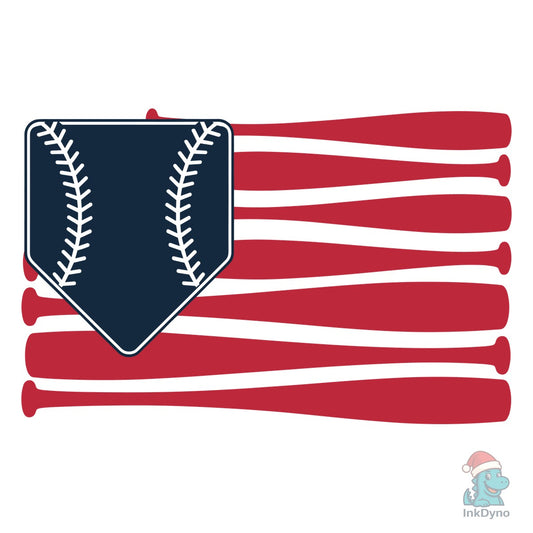American Flag Baseball 4th of July - DTF Transfer