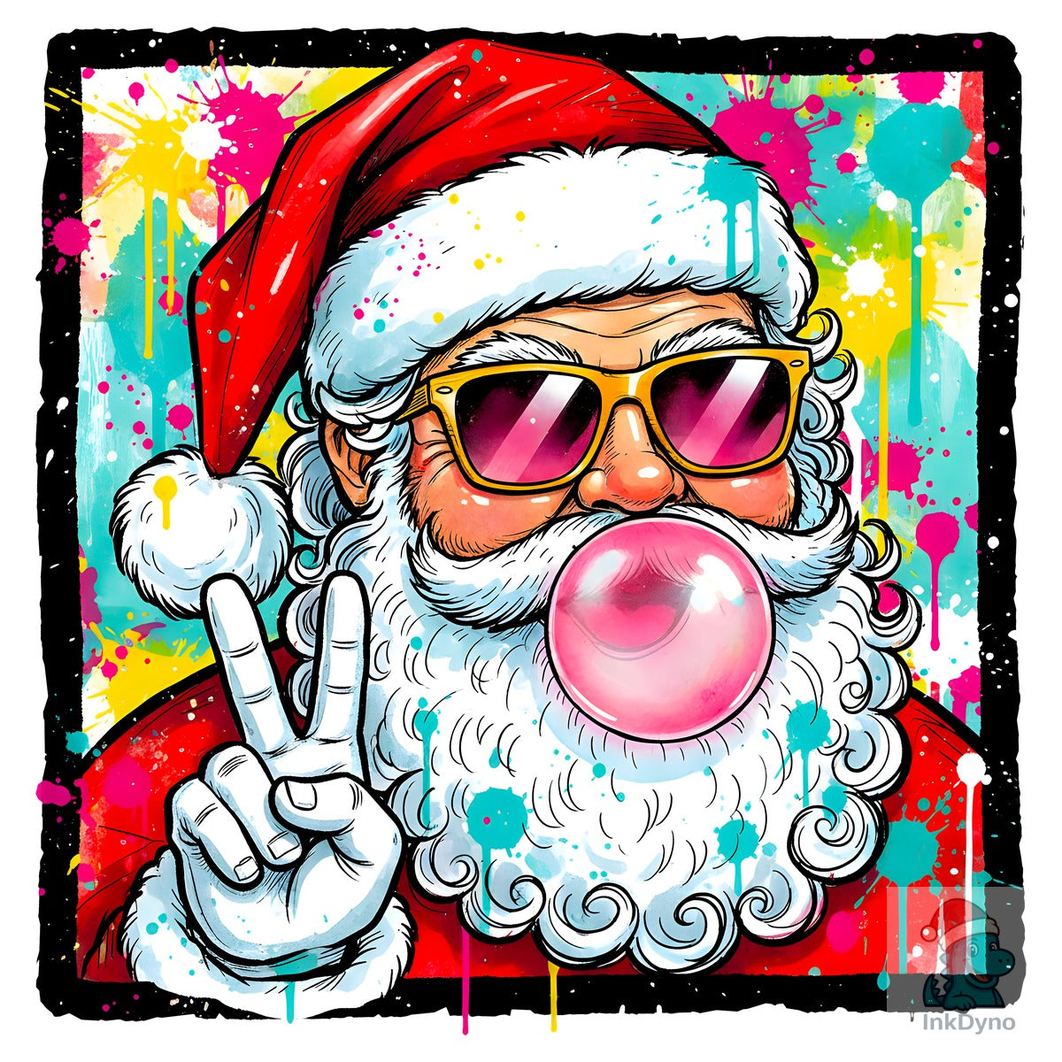 Vintage Santa Peach Christmas