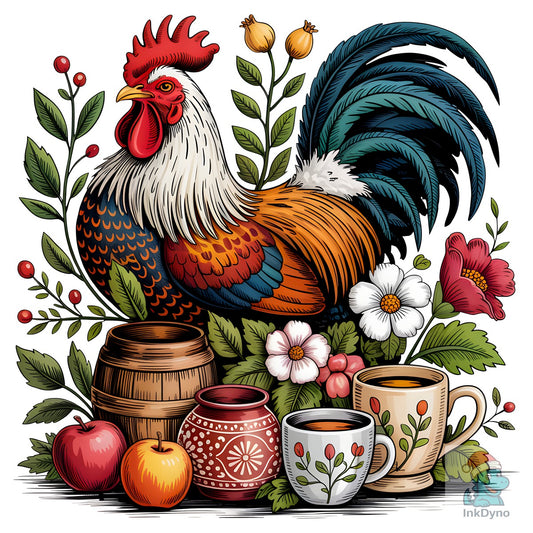 Farm Rooster Rustic Chicken - DTF Transfer