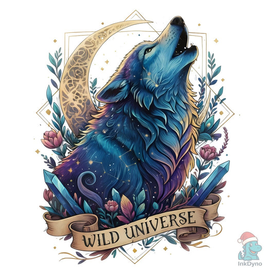 Celestial Wolf Moon T-Shirt Wild - DTF Transfer