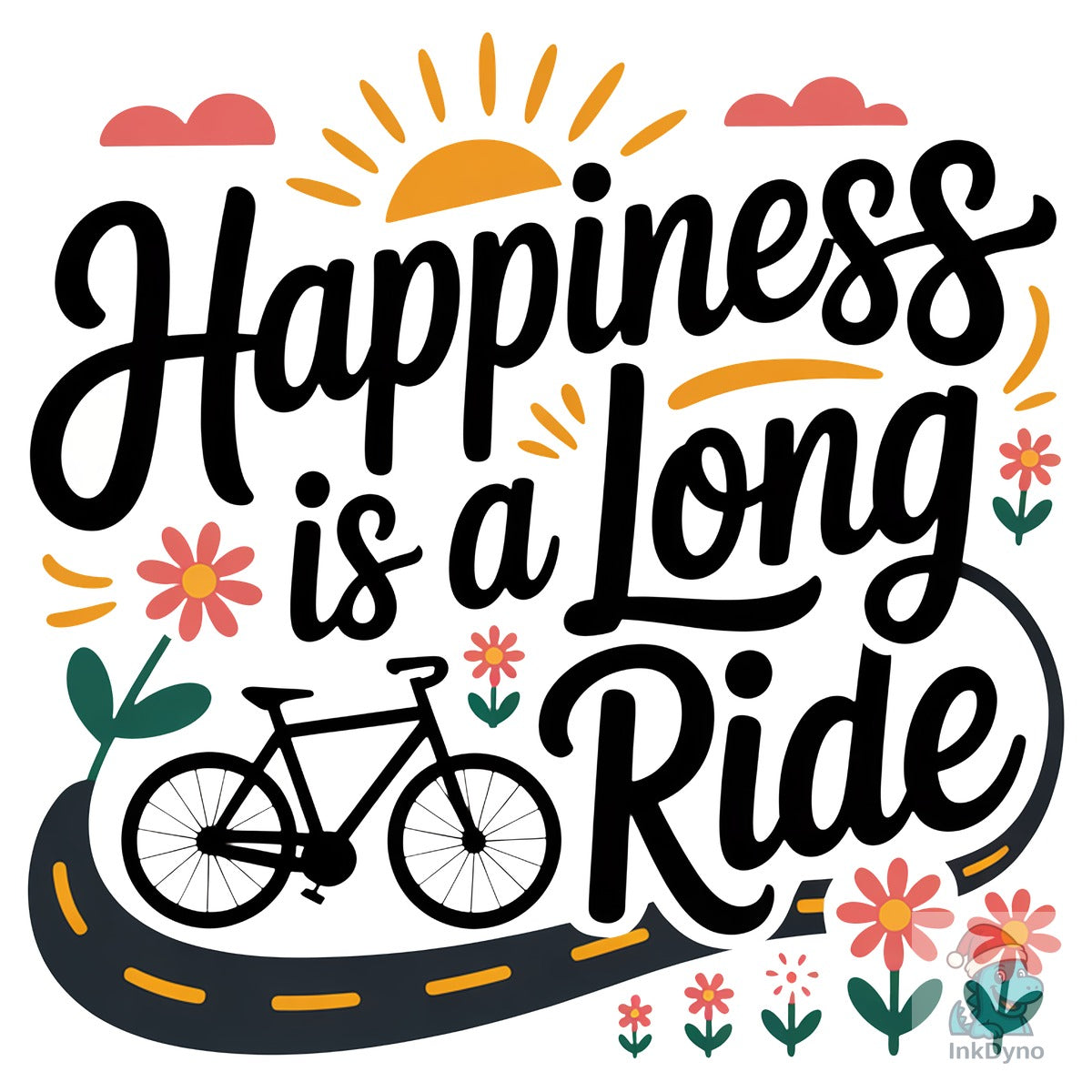 Happiness is a Long Ride Cycling Shirt