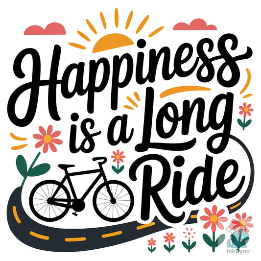Happiness is a Long Ride Cycling Shirt - DTF Transfer