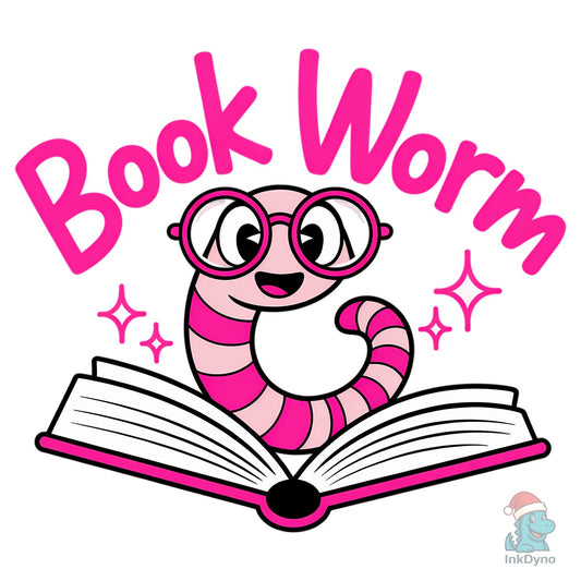 Cute Bookworm for Readers - DTF Transfer