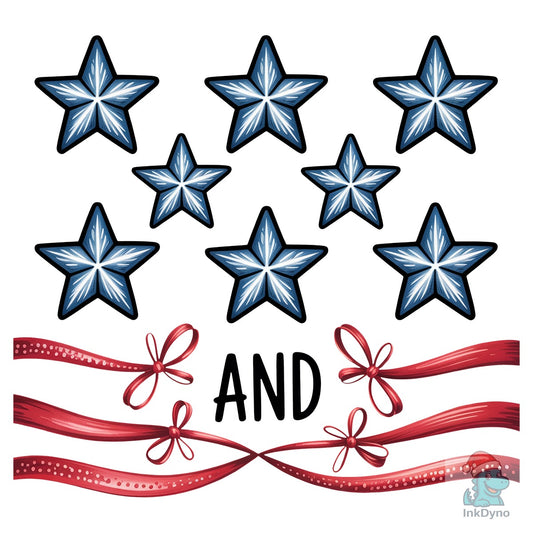 Patriotic Stars & Ribbons Design - DTF Transfer