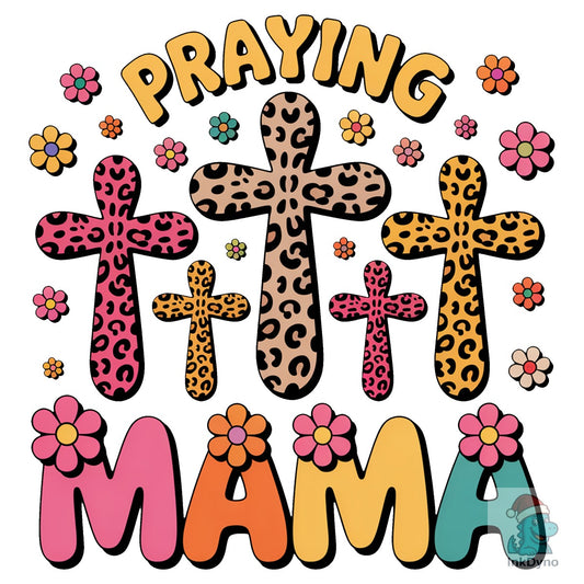 Praying Mama Leopard Cross Design - DTF Transfer