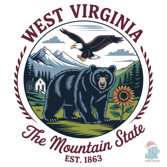 West Virginia the Mountain State Shirt - DTF Transfer