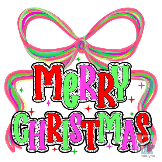 Preppy-Neon Merry Christmas Design - DTF Transfer