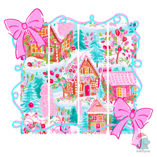 Preppy Gingerbread Houses Brushstroke - DTF Transfer