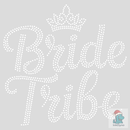 Bride Tribe Rhinestone Design with Crown - DTF Transfer