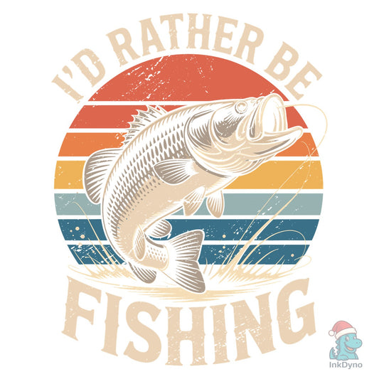 I'd Rather Be Fishing T-shirt - DTF Transfer