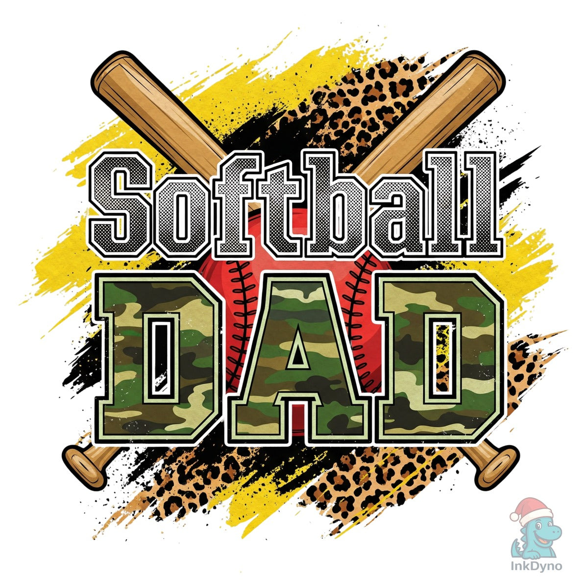 Softball Dad & Mom Camo Leopard