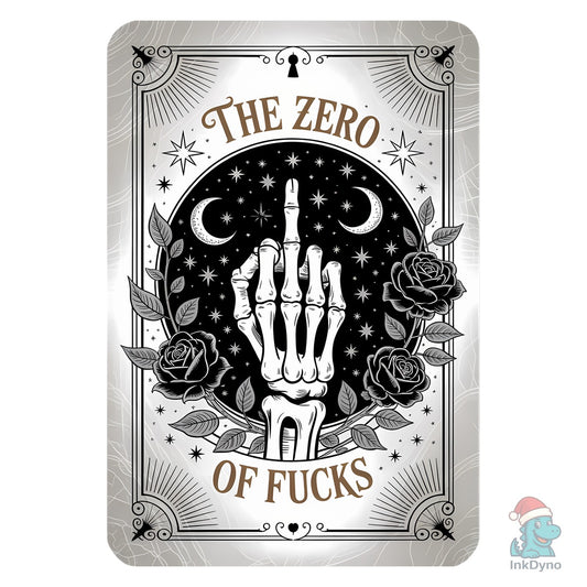 Tarot Skeleton - Silver Gothic Card - DTF Transfer