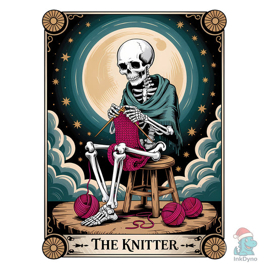 Mystic Knitter - Skeleton Tarot Art - DTF Transfer