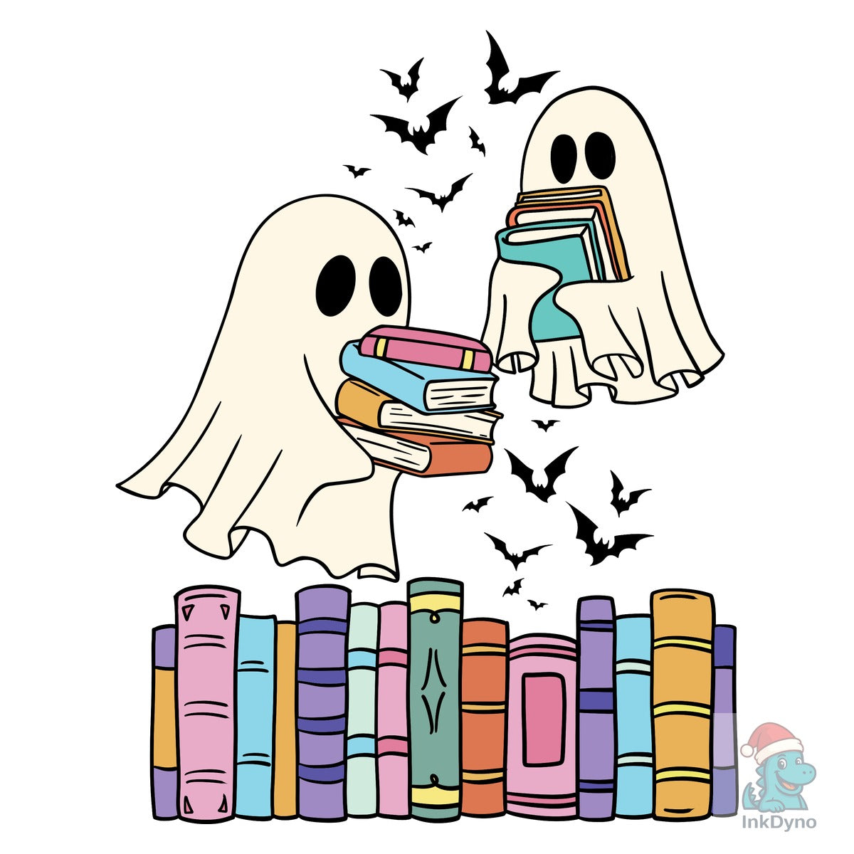 Book Lover Ghost Halloween Pocket