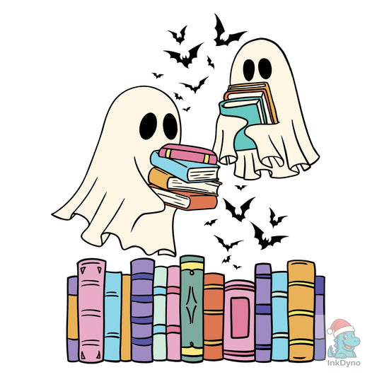 Book Lover Ghost Halloween Pocket - DTF Transfer