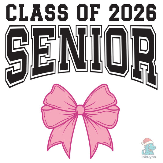 Coquette Senior Class of 2026 Pink Bow - DTF Transfer
