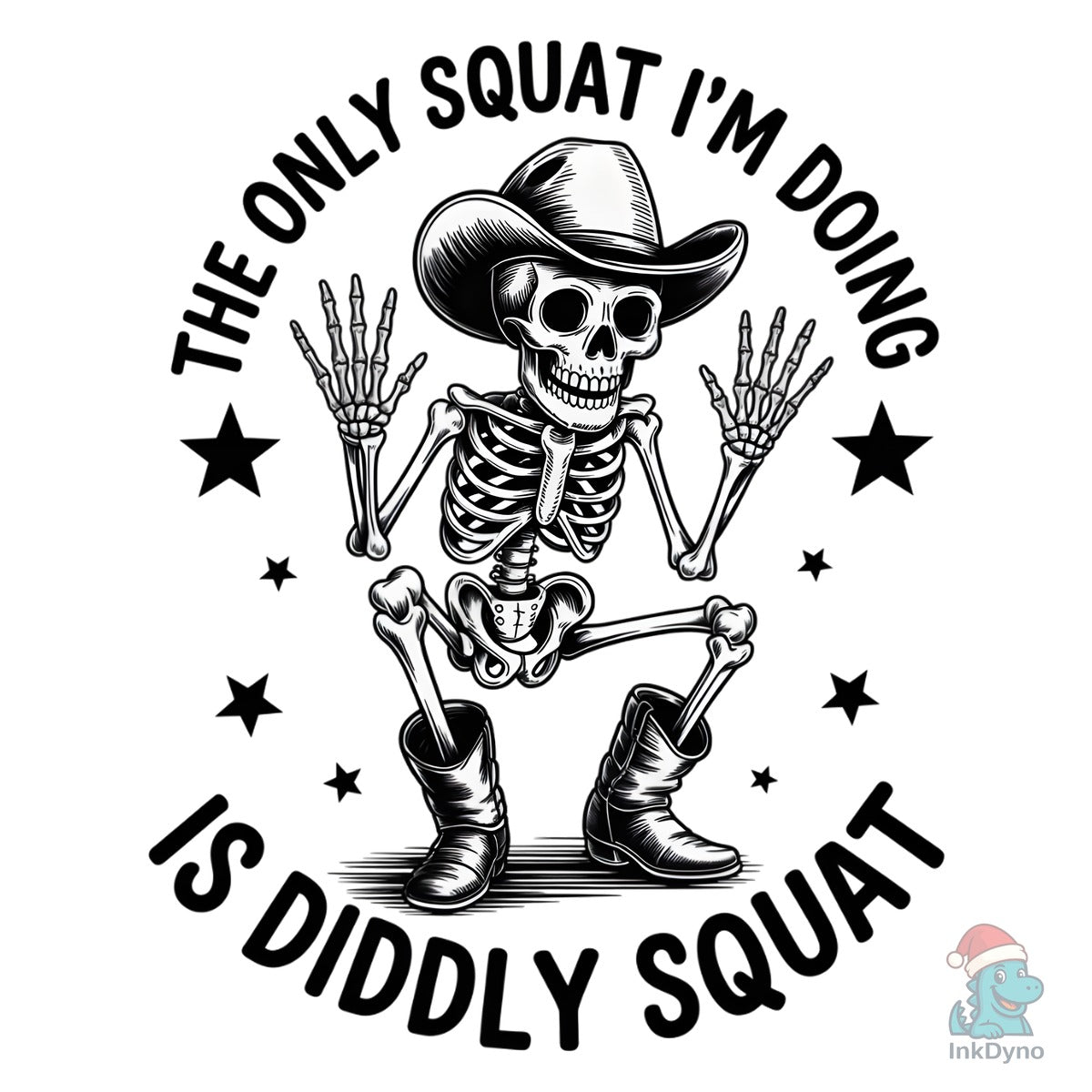 Cowboy Skeleton Funny Squat File
