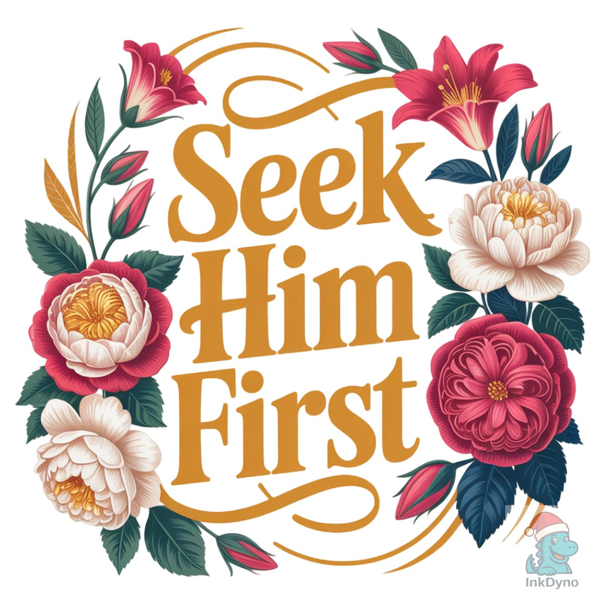 Seek Him First Floral Christian