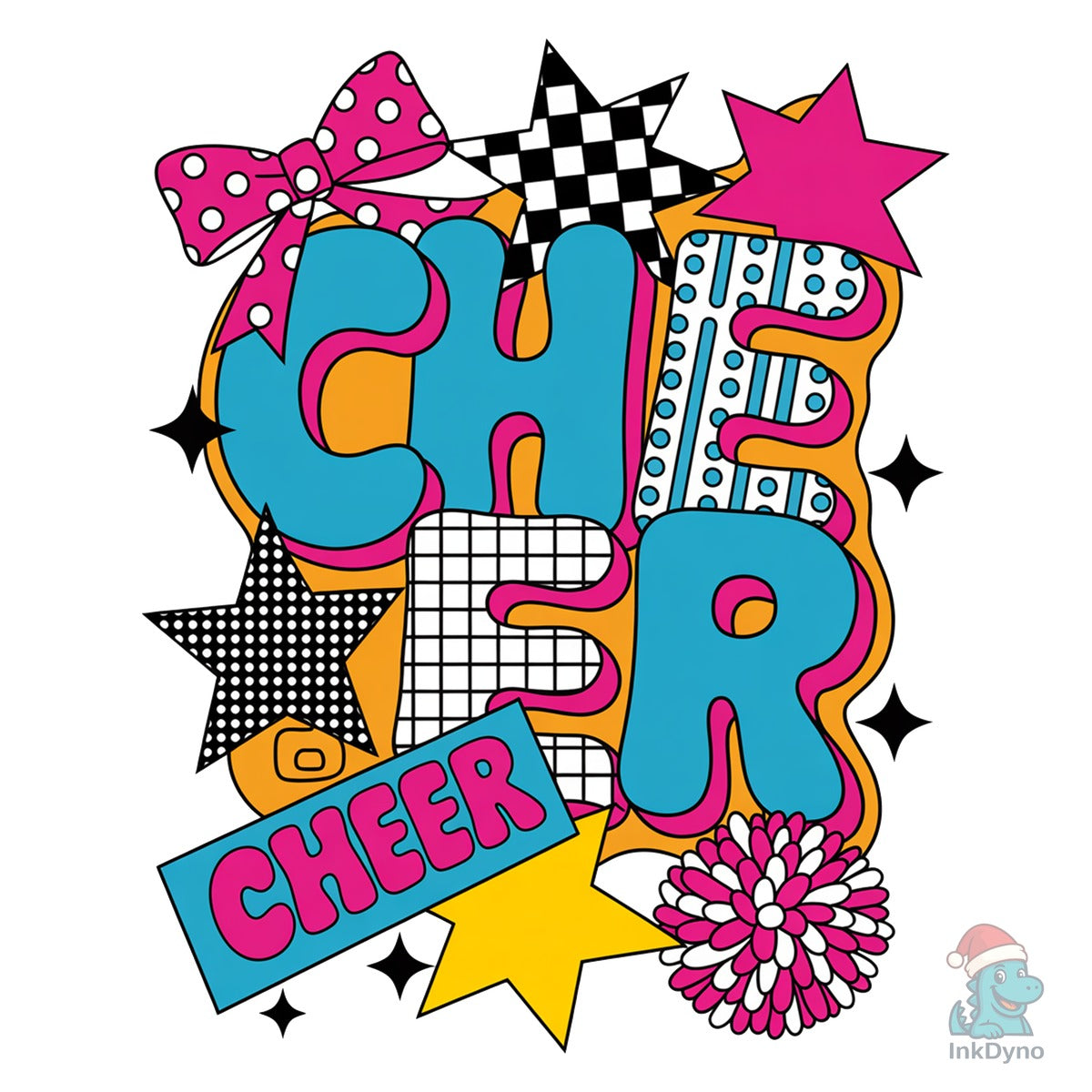 Cheer Preppy Cheer Mom Colorful Bow