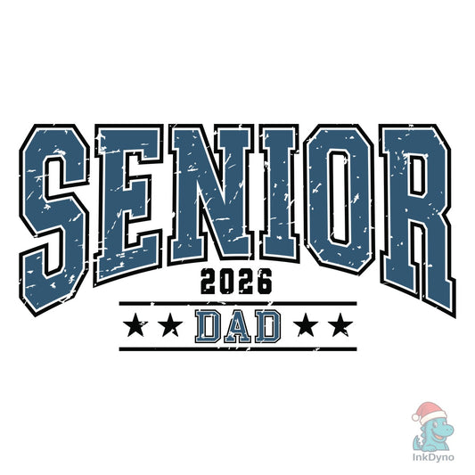 Senior Dad 2026 Retro Senior Varsity - DTF Transfer