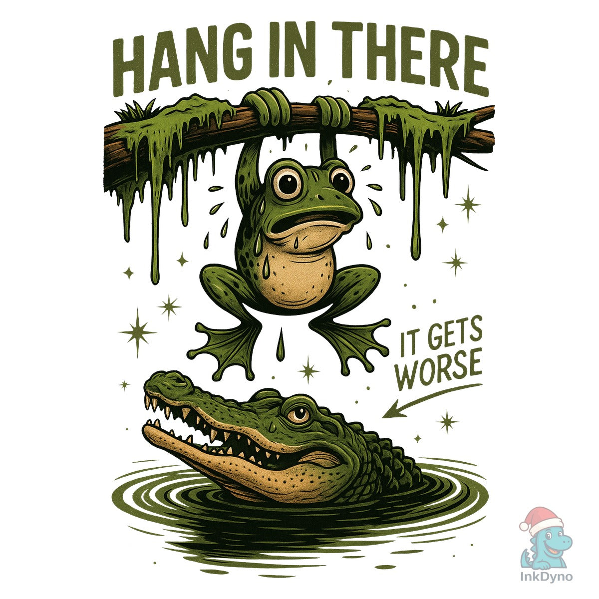 Retro Humor Frog with Gator Joke
