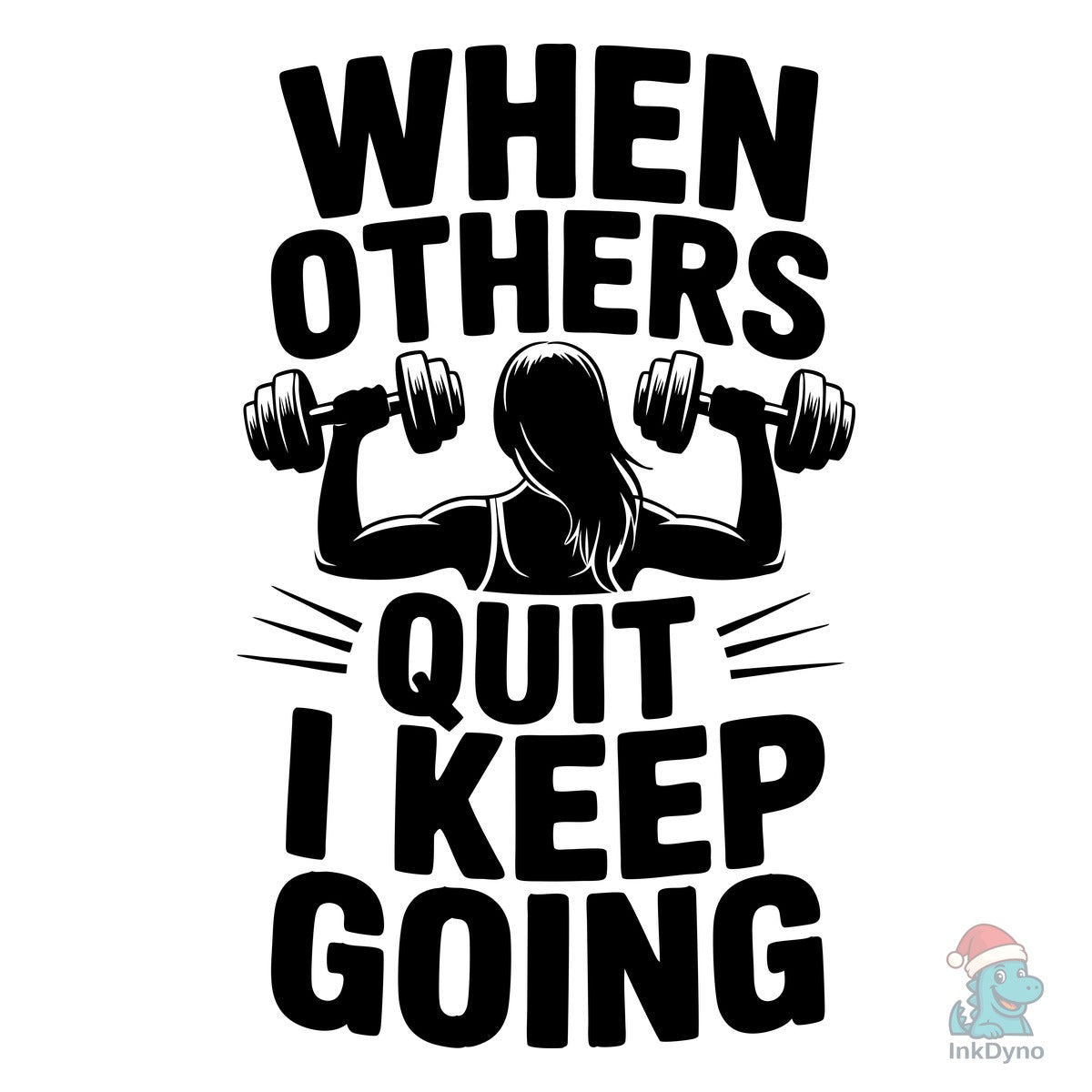 Dumbbell Lift Fitness Motivation Graphic