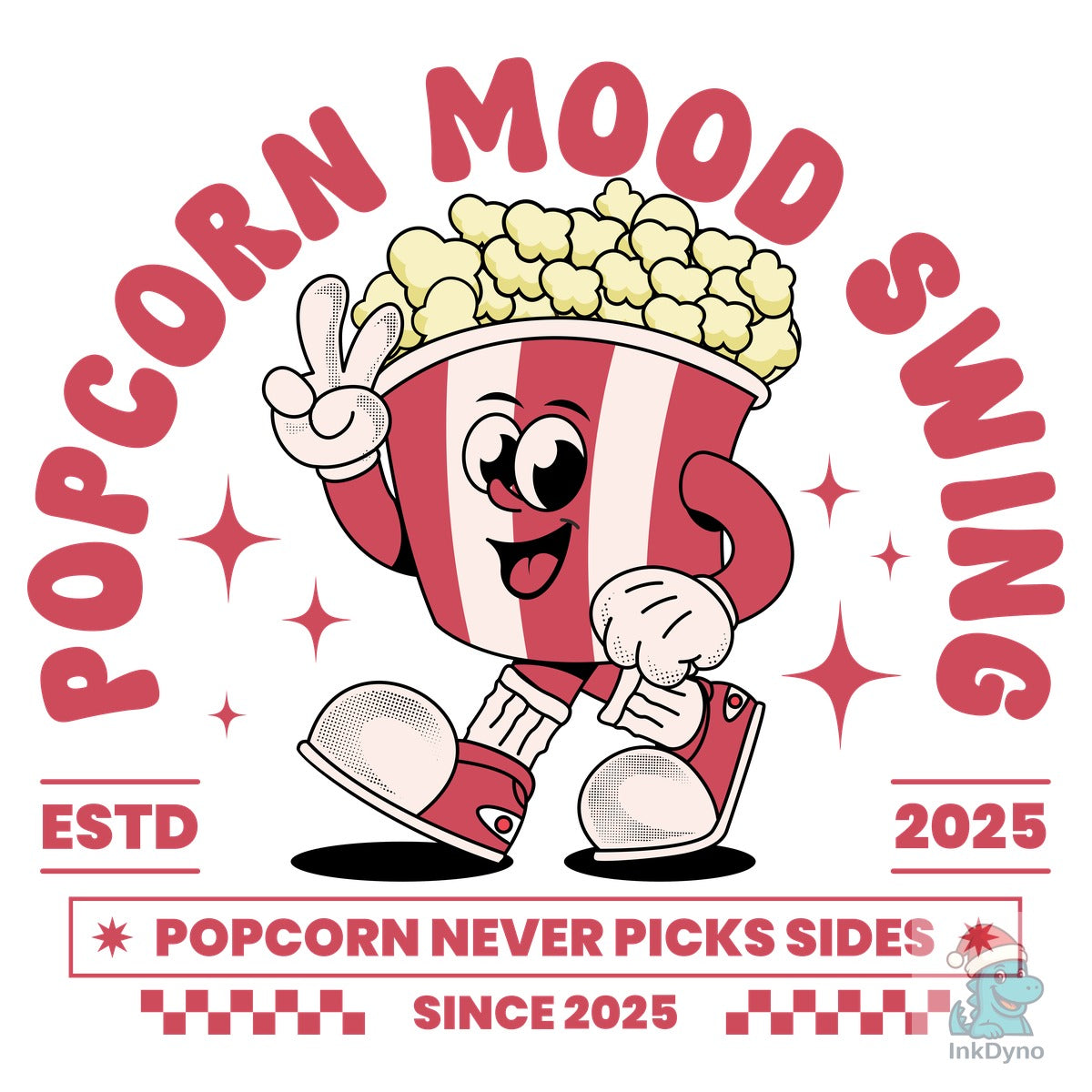 Retro Cartoon Popcorn Character Design