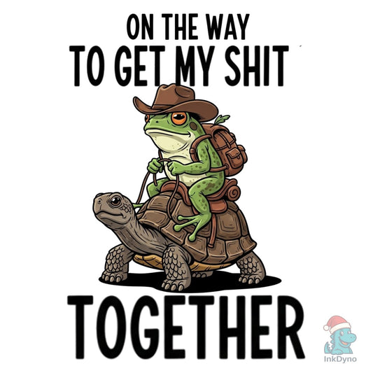 Funny Frog on Turtle - DTF Transfer