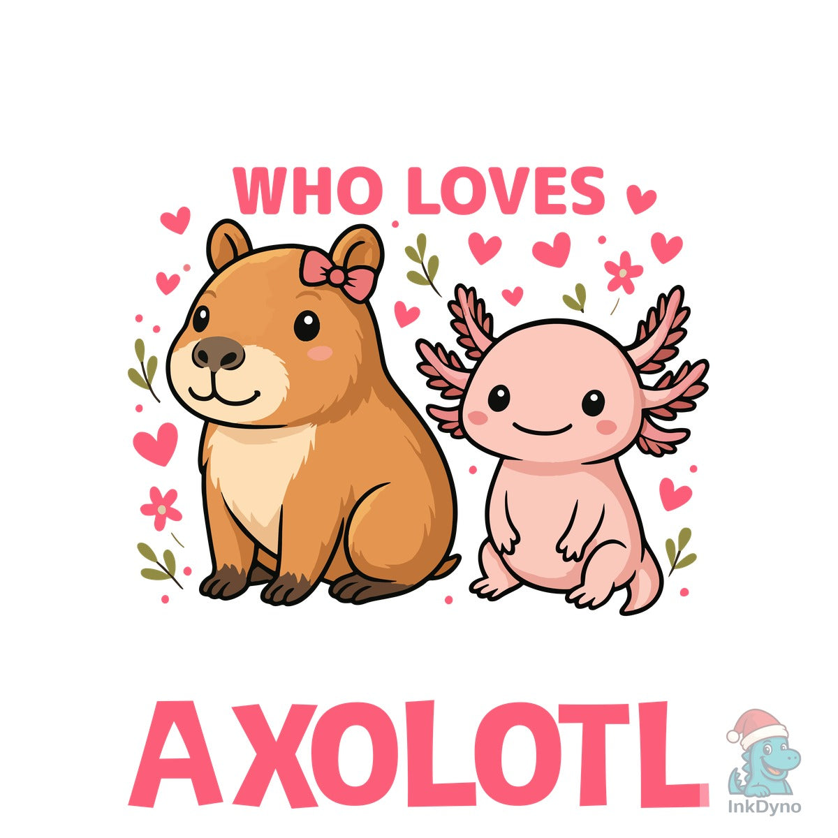 Girl Loves Capybara Cute Axolotl T-Shirt