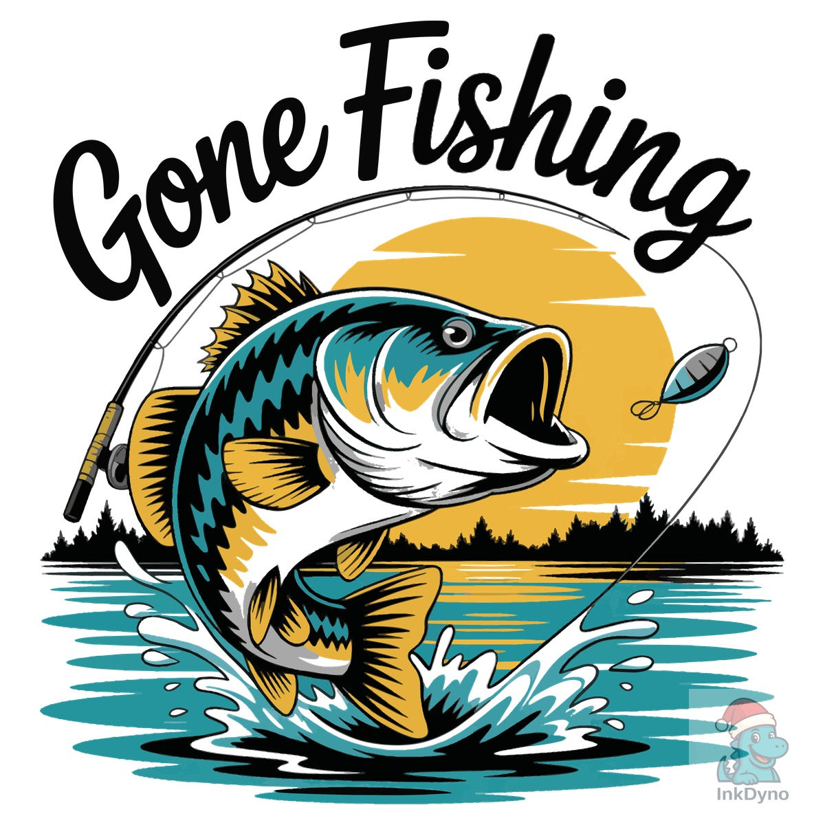Gone Fishing T-Shirt Design